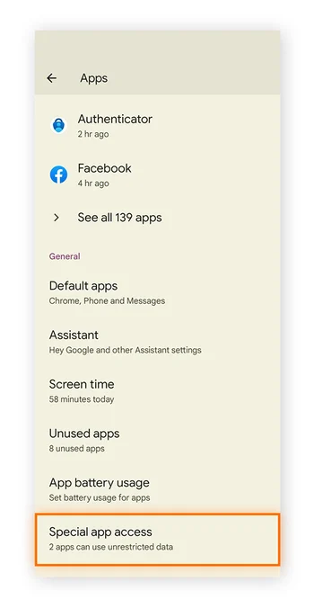 Android 手机上的应用菜单