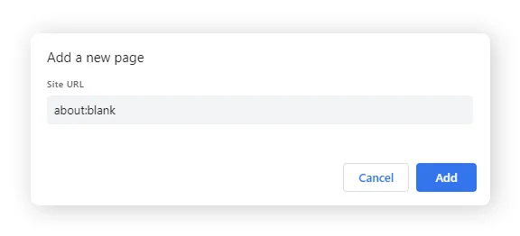 在 Google Chrome 中设置 about:blank为首页。