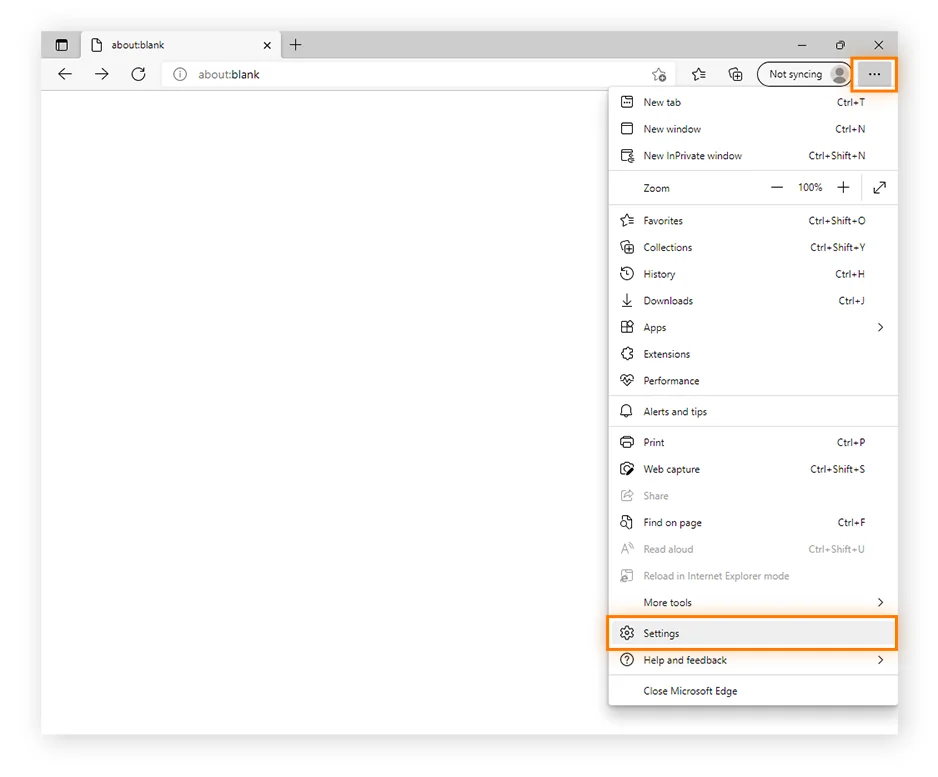 在 Microsoft Edge 中打开设置。