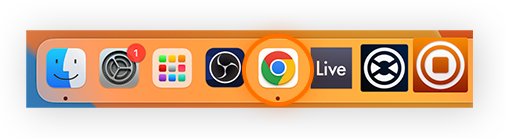 突出显示 Google Chrome 的 Dock。